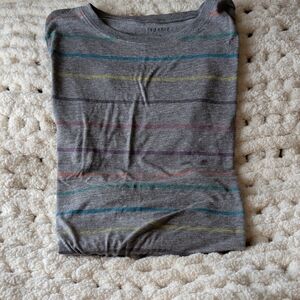 Torrid Gray Tee with Colorful Stripes